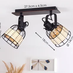Plafonnier Recinto Noir, 2 lumières