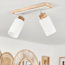 Plafonnier Represita Écru, Blanc, 2 lumières