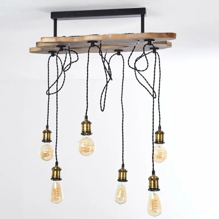 Plafonnier Rimforsa Brun, Laiton, Rouille, 6 lumières
