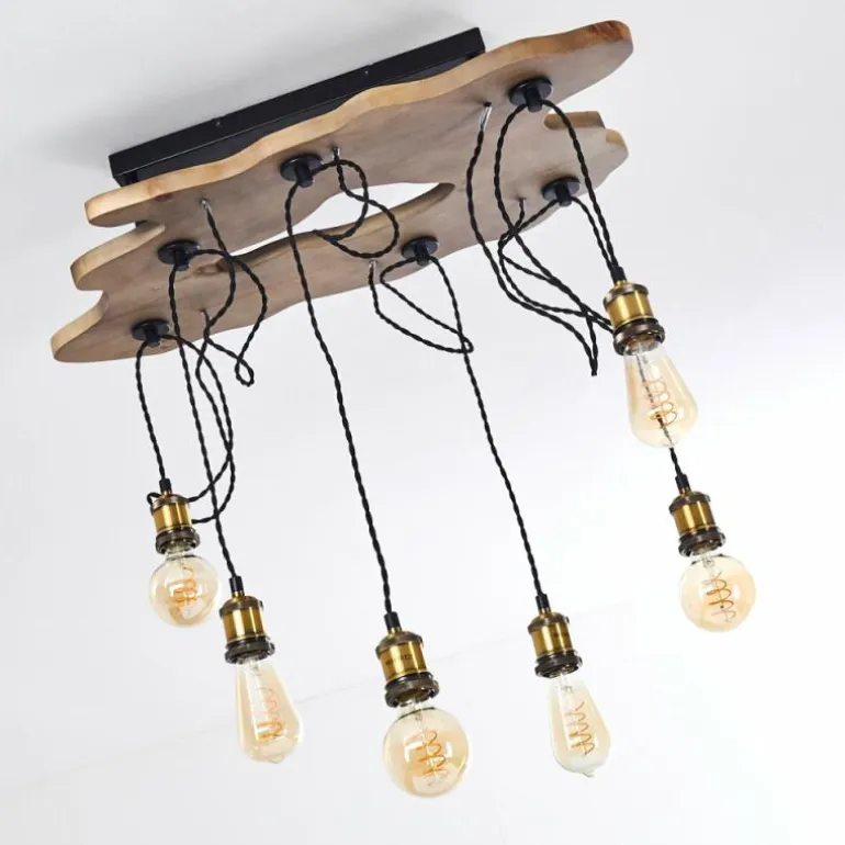 Plafonnier Rimforsa Brun, Laiton, Rouille, 6 lumières