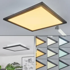 Plafonnier Ringuelet LED Noir, Blanc, 1 lumière, Télécommandes