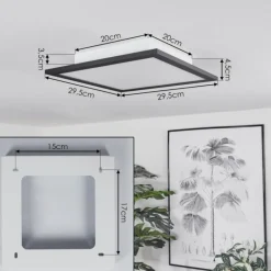 Plafonnier Ringuelet LED Noir, Blanc, 1 lumière, Télécommandes