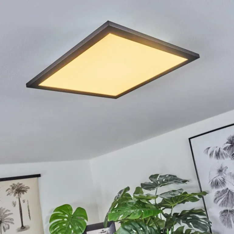 Plafonnier Ringuelet LED Noir, Blanc, 1 lumière, Télécommandes