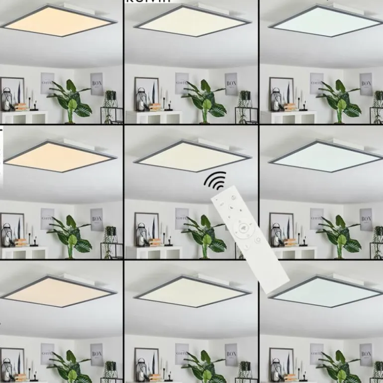Plafonnier Ringuelet LED Blanc, 1 lumière, Télécommandes