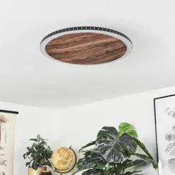 Plafonnier Rocha LED Brun, Couleur bois, Noir, 1 lumière