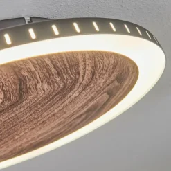 Plafonnier Rocha LED Brun, Couleur bois, Noir, 1 lumière