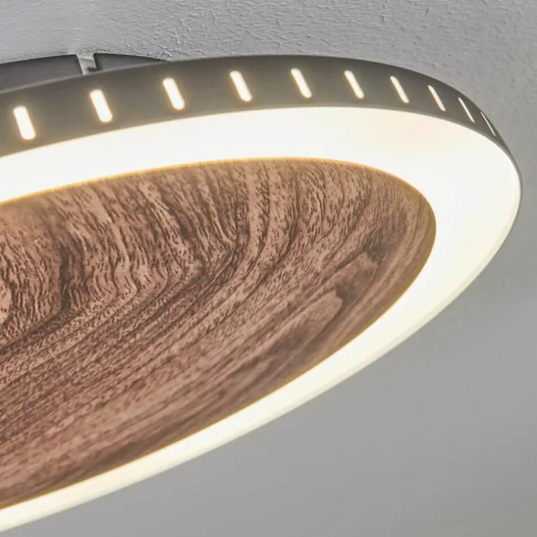 Plafonnier Rocha LED Brun, Couleur bois, Noir, 1 lumière