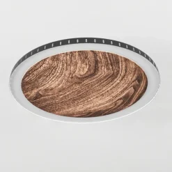 Plafonnier Rocha LED Brun, Couleur bois, Noir, 1 lumière