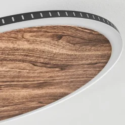 Plafonnier Rocha LED Brun, Couleur bois, Noir, 1 lumière