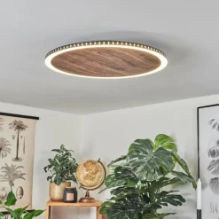 Plafonnier Rocha LED Brun, Couleur bois, Noir, 1 lumière