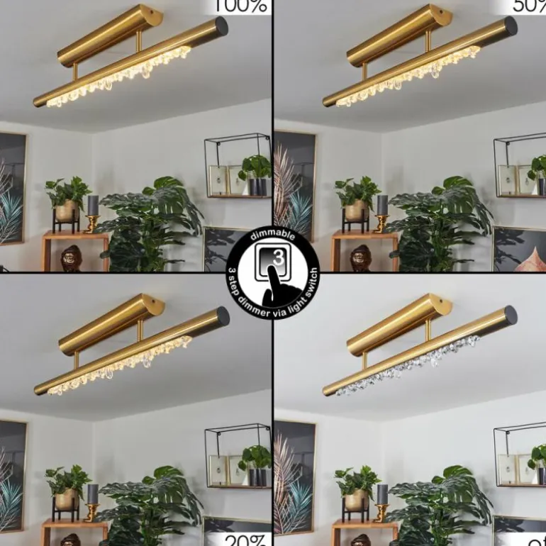 Plafonnier Rodeche LED Laiton, 1 lumière