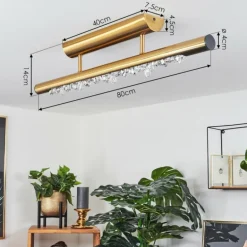 Plafonnier Rodeche LED Laiton, 1 lumière