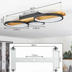 Plafonnier Rodekro LED Écru, Noir, 1 lumière