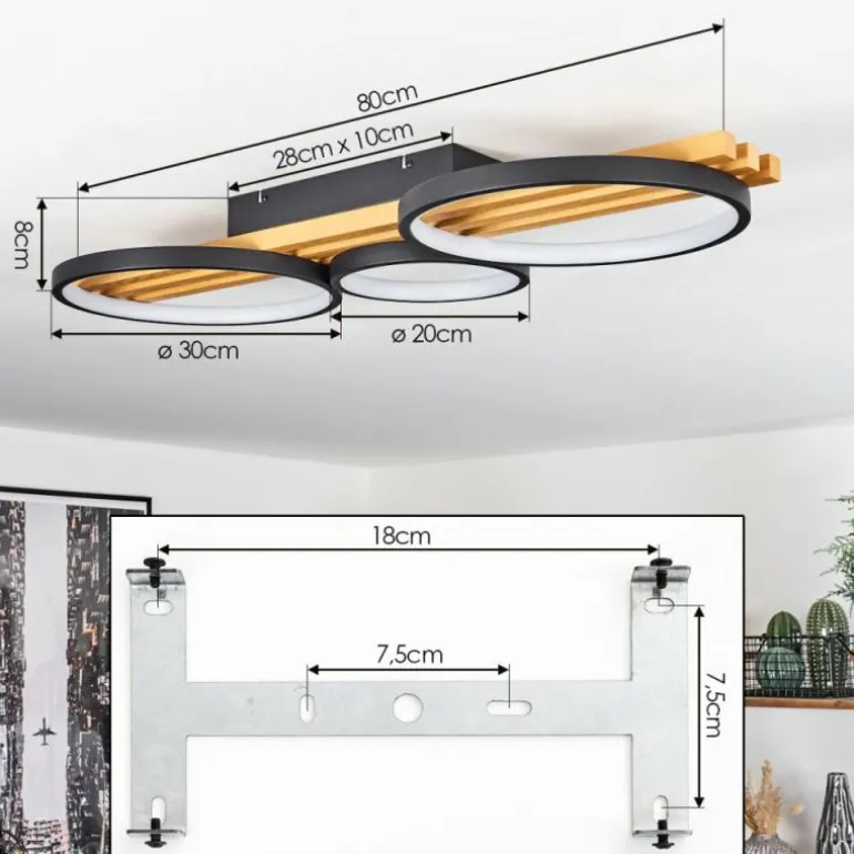 Plafonnier Rodekro LED Écru, Noir, 1 lumière