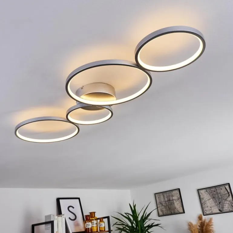 Plafonnier Rodekro LED Nickel mat, 4 lumières