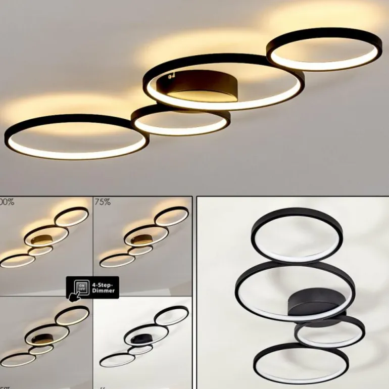 Plafonnier Rodekro LED Noir, 1 lumière