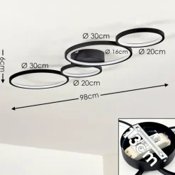 Plafonnier Rodekro LED Noir, 1 lumière