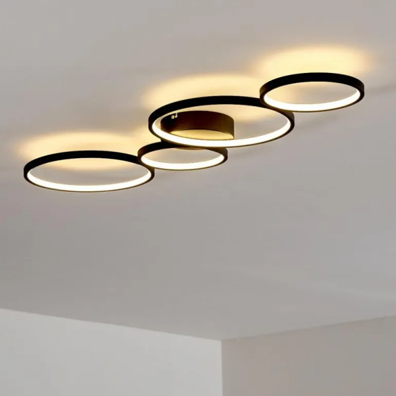 Plafonnier Rodekro LED Noir, 1 lumière
