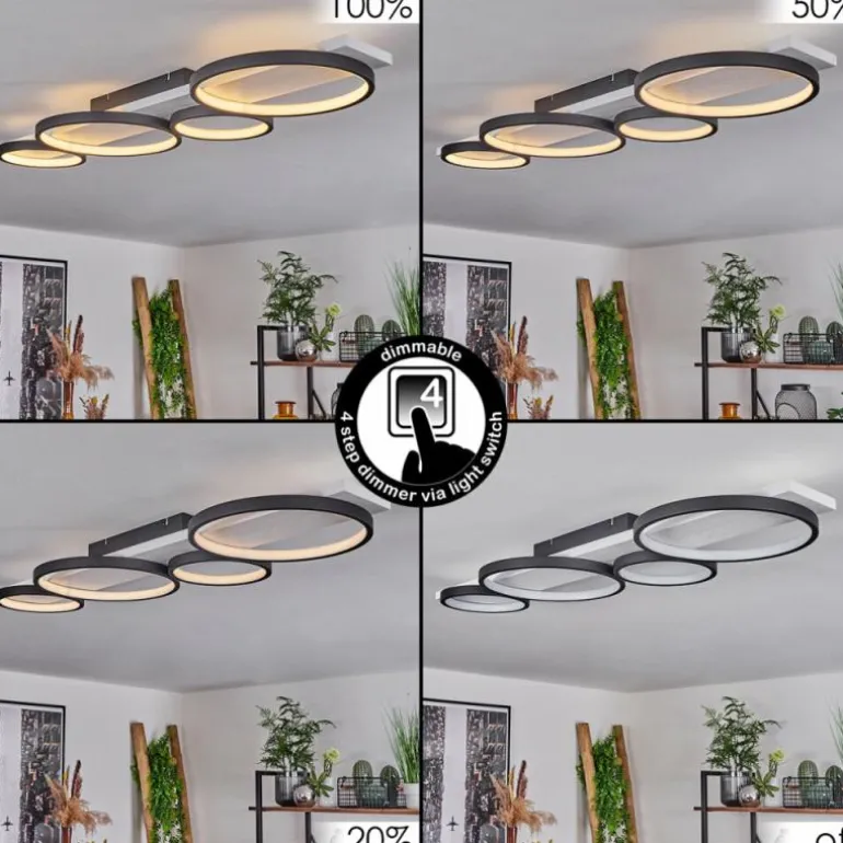 Plafonnier Rodekro LED Noir, Blanc, 1 lumière
