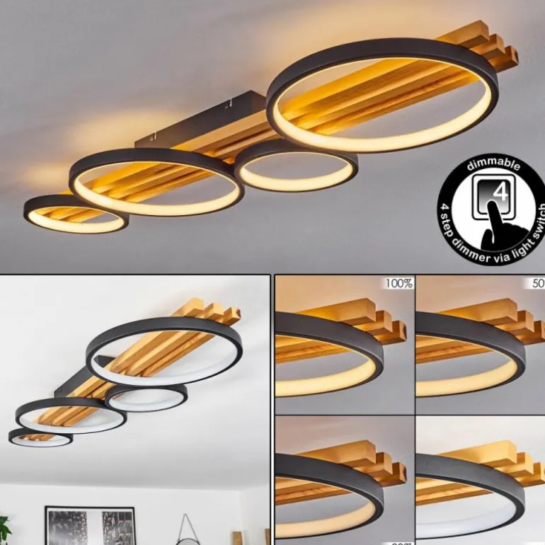 Plafonnier Rodekro LED Noir, 1 lumière
