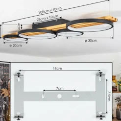 Plafonnier Rodekro LED Noir, 1 lumière