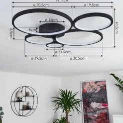Plafonnier Rodekro Noir, 1 lumière