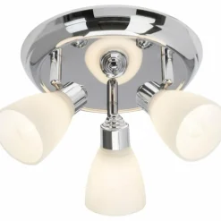 Plafonnier rond à spots Brilliant Kensington Chrome, 3 lumières