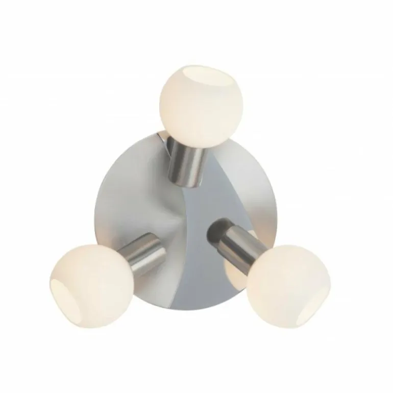 Plafonnier rond à spots Brilliant Tiara Blanc, 3 lumières
