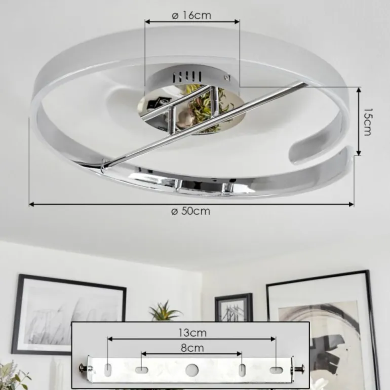 Plafonnier Rosemond LED Chrome, Blanc, 1 lumière
