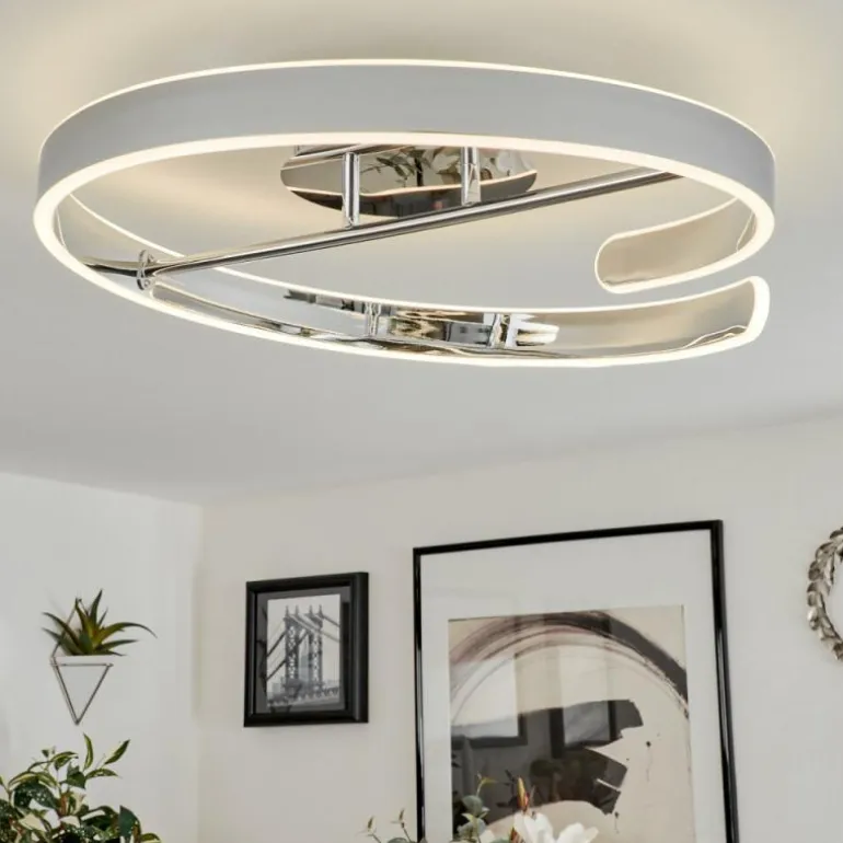 Plafonnier Rosemond LED Chrome, Blanc, 1 lumière