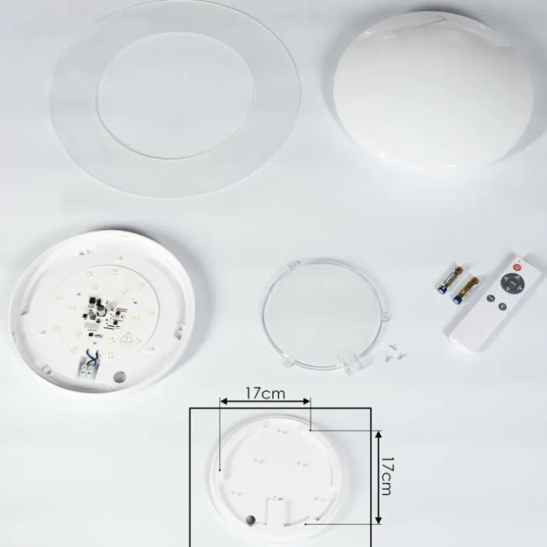 Plafonnier Rosenga LED Blanc, 1 lumière, Télécommandes