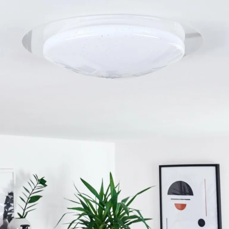 Plafonnier Rosenga LED Blanc, 1 lumière, Télécommandes