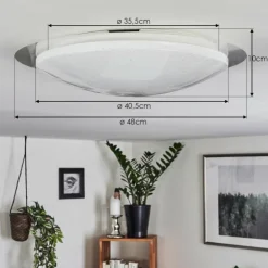 Plafonnier Rosenga LED Blanc, 1 lumière, Télécommandes