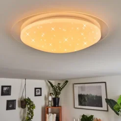 Plafonnier Rosenga LED Blanc, 1 lumière, Télécommandes