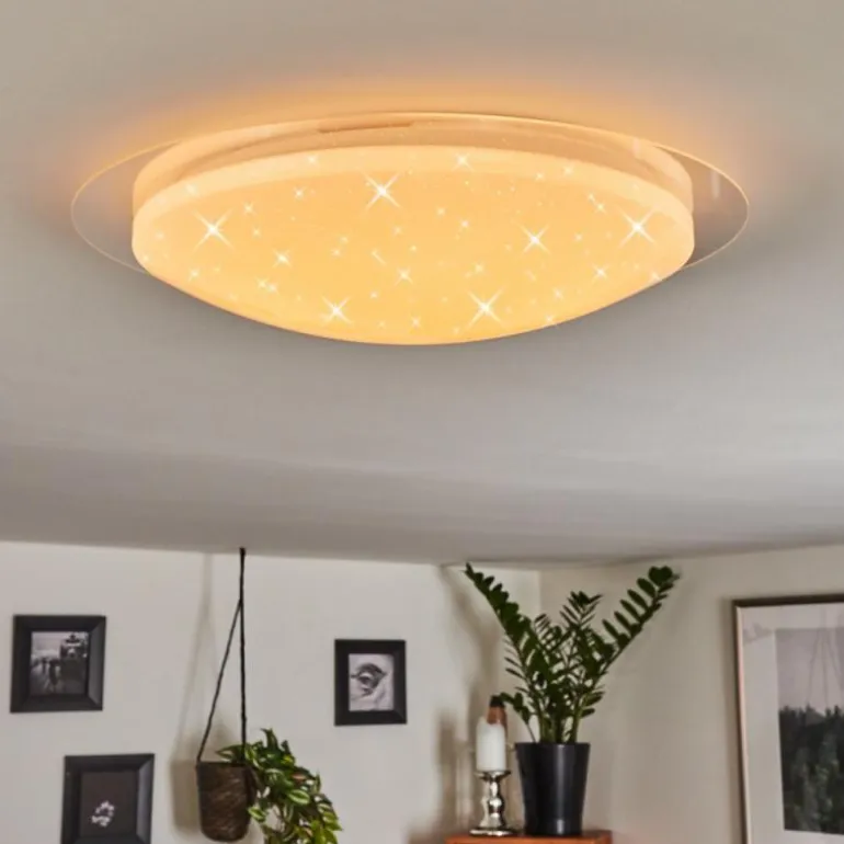 Plafonnier Rosenga LED Blanc, 1 lumière, Télécommandes