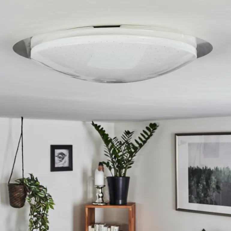 Plafonnier Rosenga LED Blanc, 1 lumière, Télécommandes