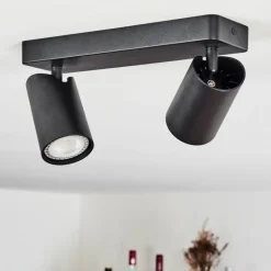 Plafonnier Rubeltein Noir, 2 lumières