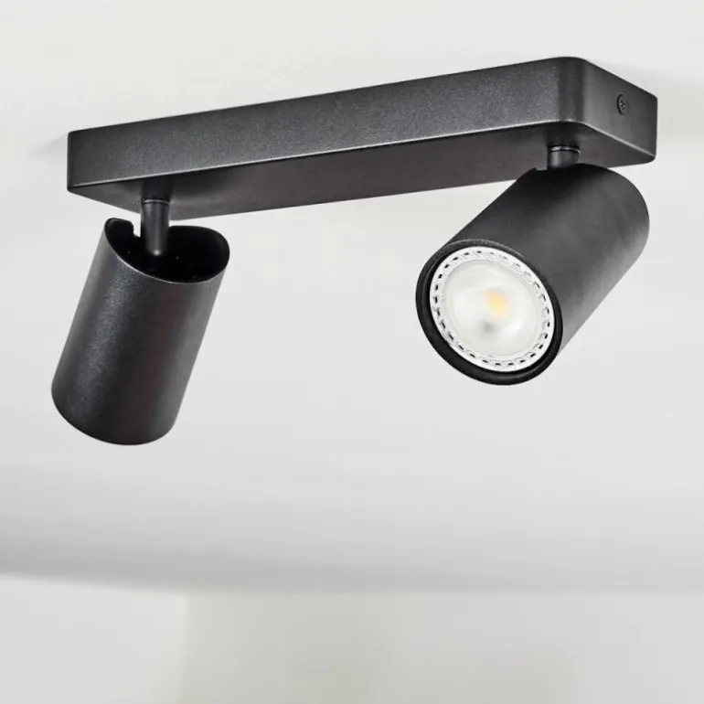 Plafonnier Rubeltein Noir, 2 lumières