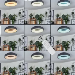 Plafonnier Sachseln LED Noir, 1 lumière