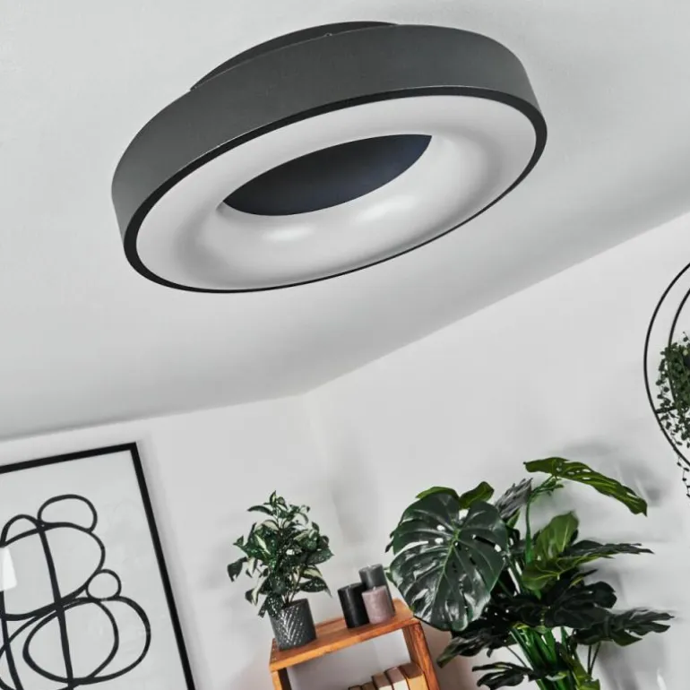 Plafonnier Sachseln LED Noir, 1 lumière
