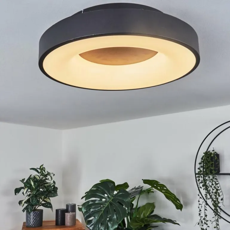 Plafonnier Sachseln LED Noir, 1 lumière