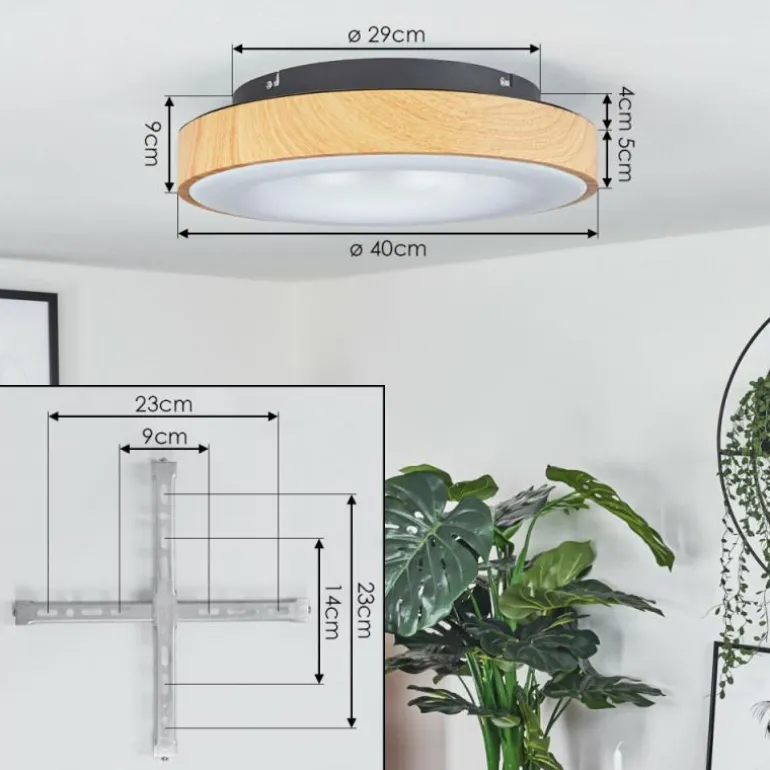 Plafonnier Sachseln LED Noir, 1 lumière