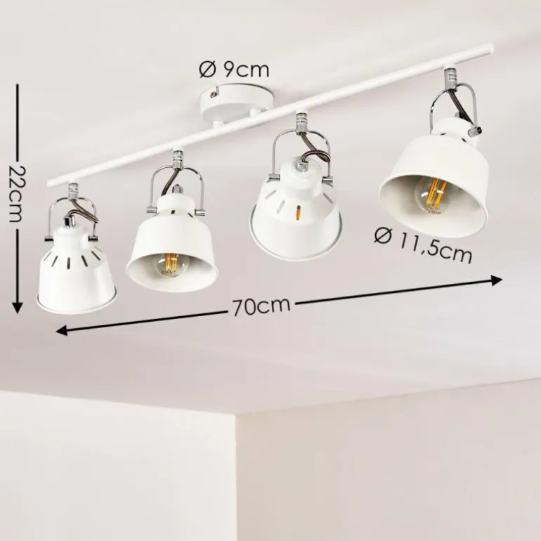 Plafonnier Safari Blanc, 4 lumières
