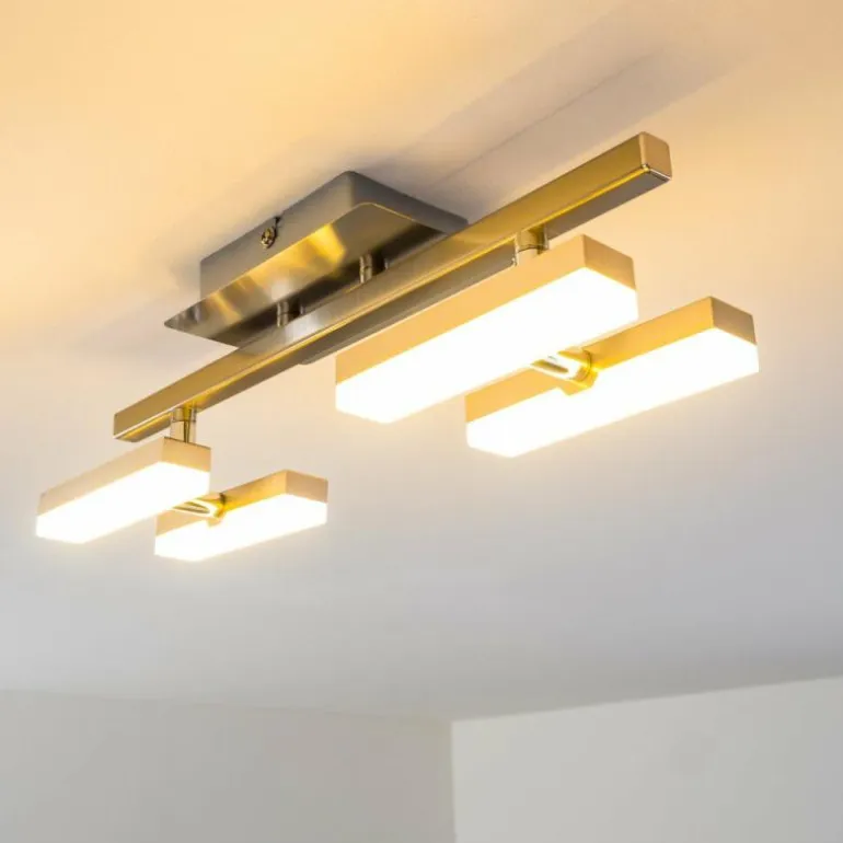 Plafonnier Sakami LED Nickel mat, 4 lumières