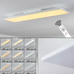 Plafonnier Salamo LED Blanc, 1 lumière, Télécommandes