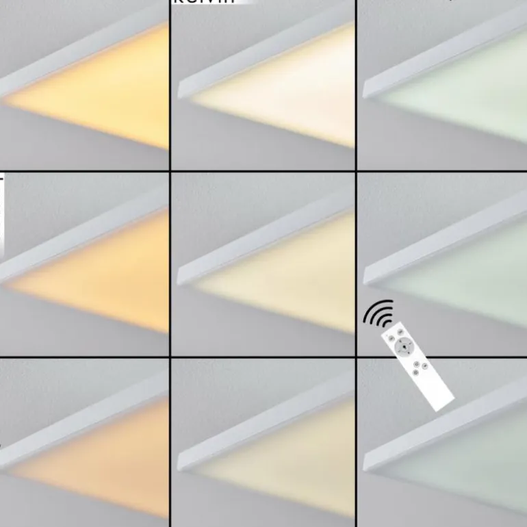 Plafonnier Salamo LED Blanc, 1 lumière, Télécommandes