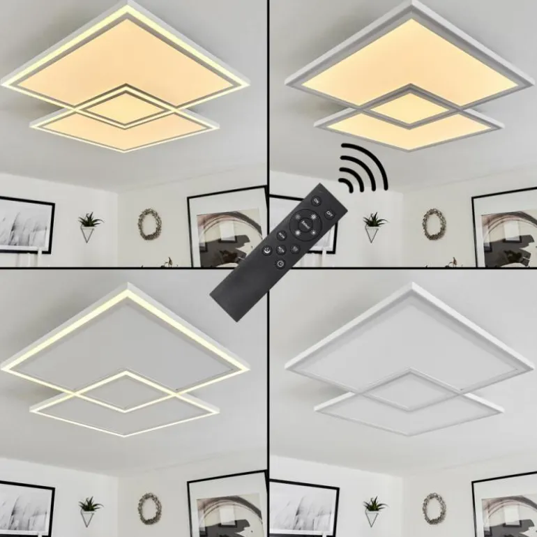 Plafonnier Salamo LED Blanc, 1 lumière, Télécommandes