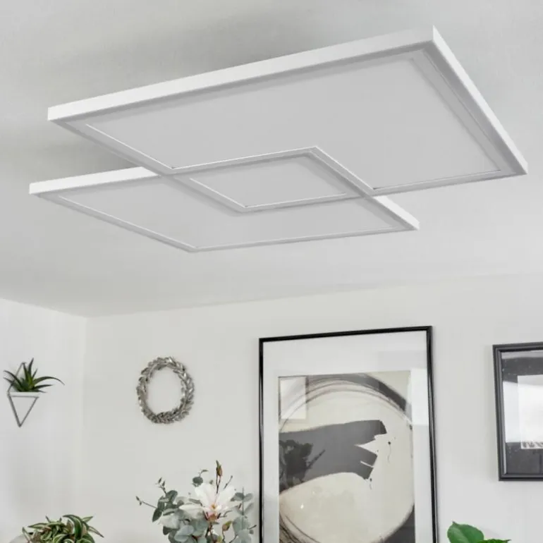 Plafonnier Salamo LED Blanc, 1 lumière, Télécommandes
