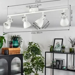 Plafonnier Salinas LED Blanc, 4 lumières