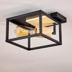 Plafonnier Salla Bois clair, Noir, 1 lumière